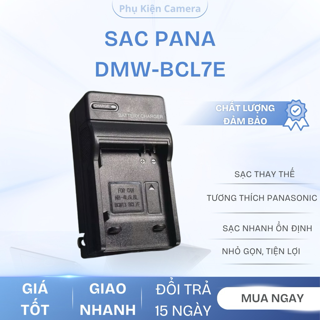 Combo Sạc + Pin Panasonic DMW-BCL7E 1200mAh – Dùng Cho Lumix SZ10 SZ8 XS3 XS1 FX90 FP7 FP5 [HOẢ TỐC]