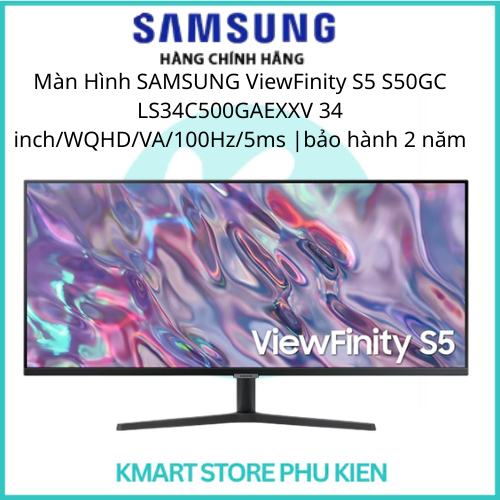 Màn Hình SAMSUNG ViewFinity S5 S50GC LS34C500GAEXXV 34 inch/WQHD/VA/100Hz/5ms |bảo hành 2 năm