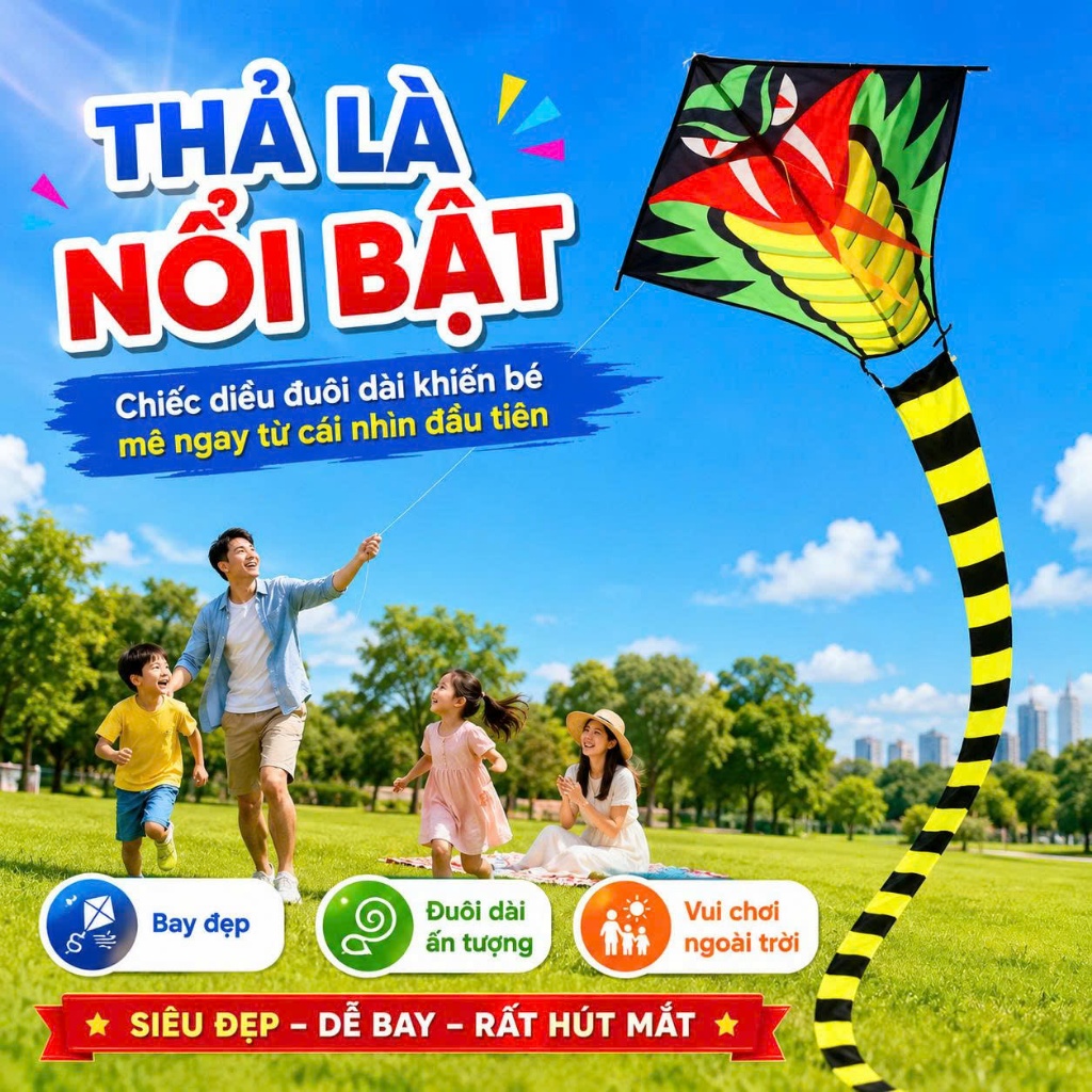 Diều thả hình rắn đuôi dài 11m