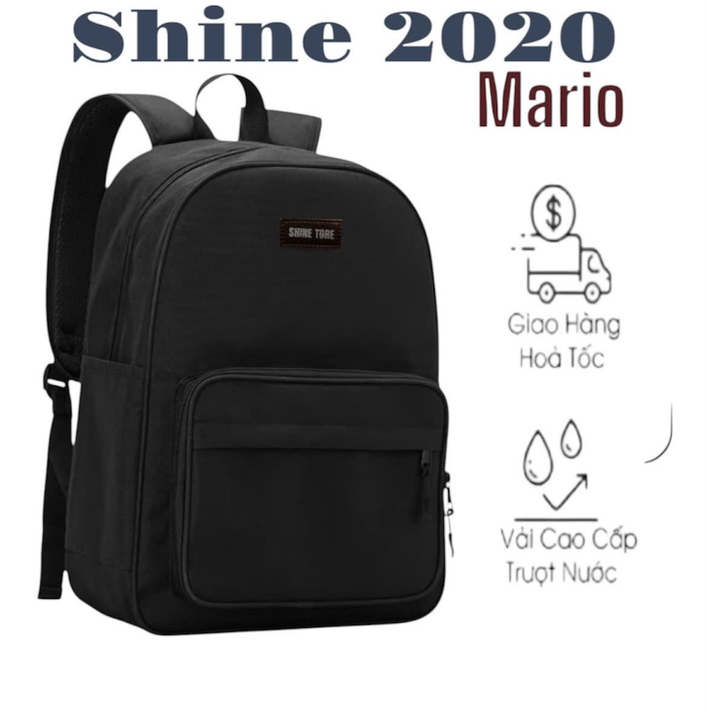 Ba lô nam nữ thời trang , ba lô học sinh cấp 2 phom đứng tiện lợi SHINE -39