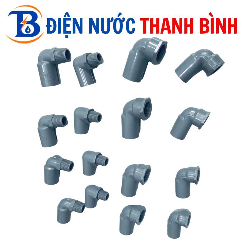 Co ren ngoài, co ren trong PVC 21, 27, 34. Tê ren ngoài, ren trong PVC Bình Minh 21, 27, 34