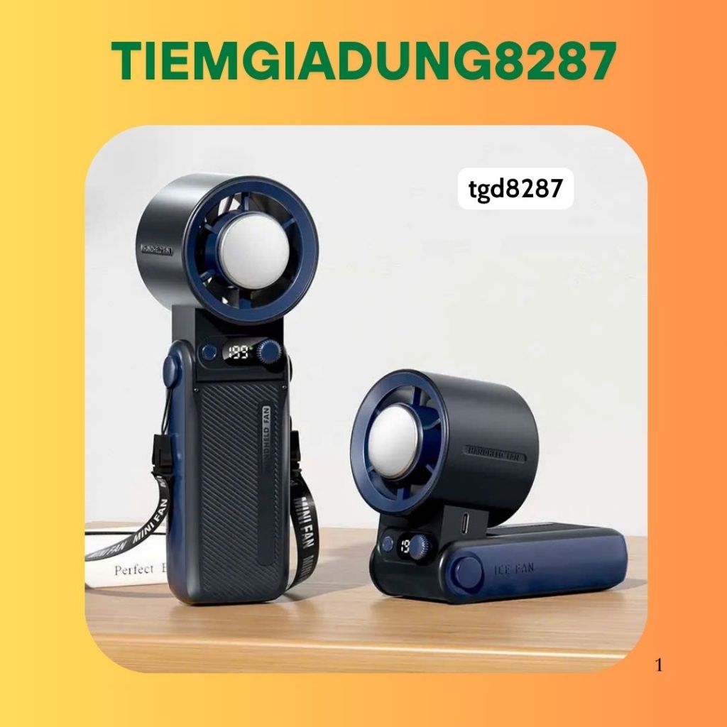 Quạt Sò Lạnh JF168 – 199 Cấp Gió – Pin 3600mAh Siêu Trâu – Mini Cầm Tay Gấp Gọn Siêu Tiện Lợi - tiem