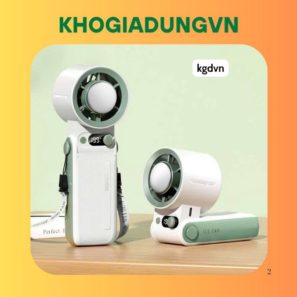 Quạt Sò Lạnh JF168 – 199 Cấp Gió – Pin 3600mAh Siêu Trâu – Mini Cầm Tay Gấp Gọn Siêu Tiện Lợi - khog
