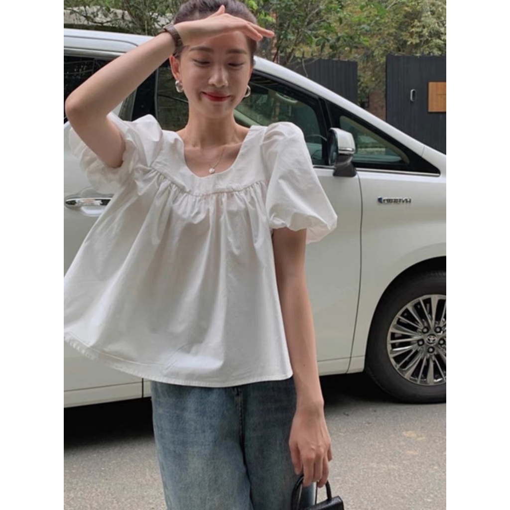 𝗕𝗮𝘆 𝗟𝗶𝗻𝗲𝗻- | BEELY| Áo Linen tay phồng babydoll