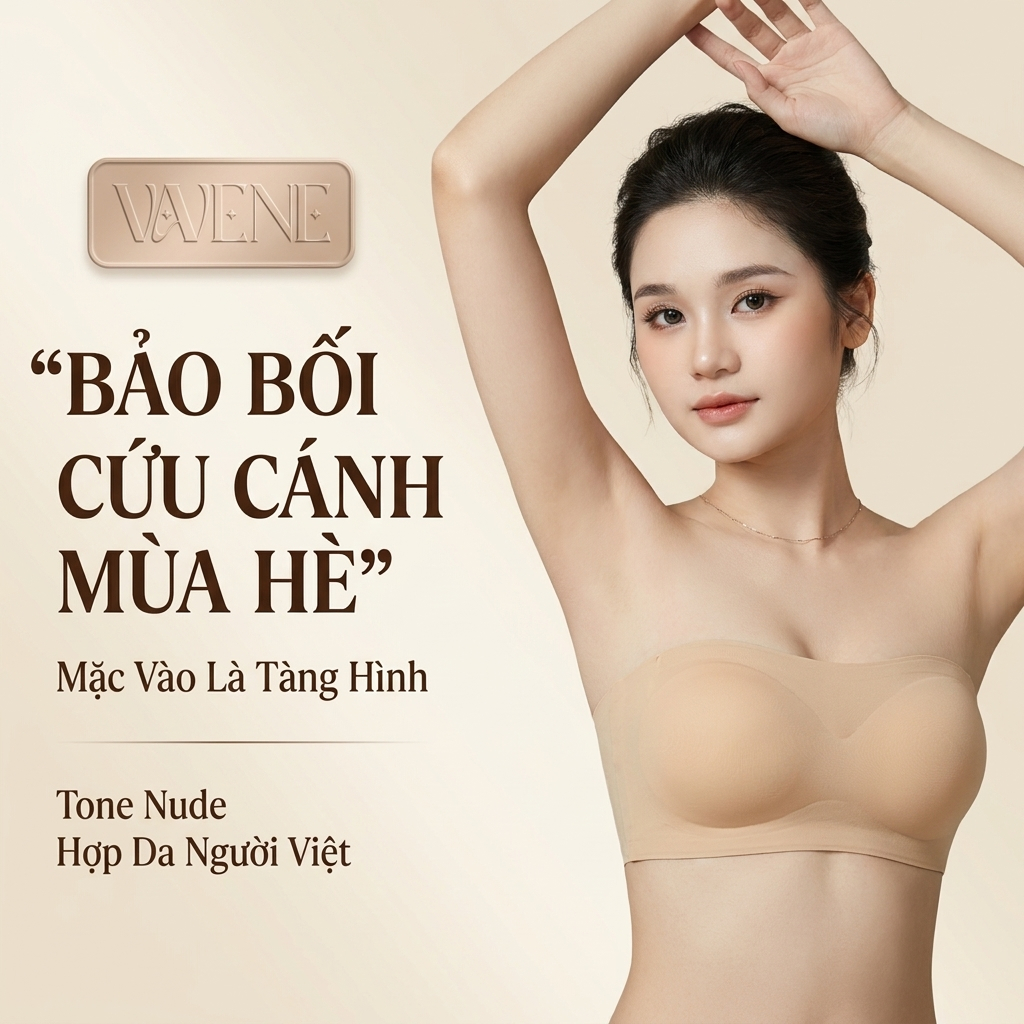 Áo lót quây, áo su kem nền TÀNG HÌNH cao cấp đệm 1,5cm, AL19 không viền chống tụt có đệm mút chống xệ | BigBuy360 - bigbuy360.vn