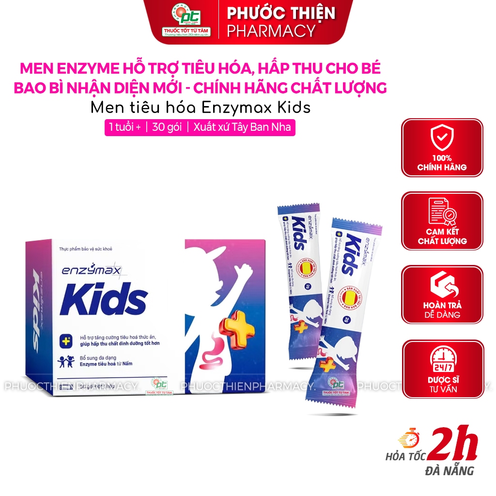 Men tiêu hoá cho bé Enzymax Kids hỗ trợ hấp thu dưỡng chất Hộp 30 gói