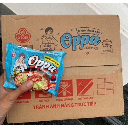 Siêu Sale Thùng 30 gói Mì Oppa Otoki Các Loại (Tương đen, Hành phi, Tôm Chua Cay, Bò Hầm)