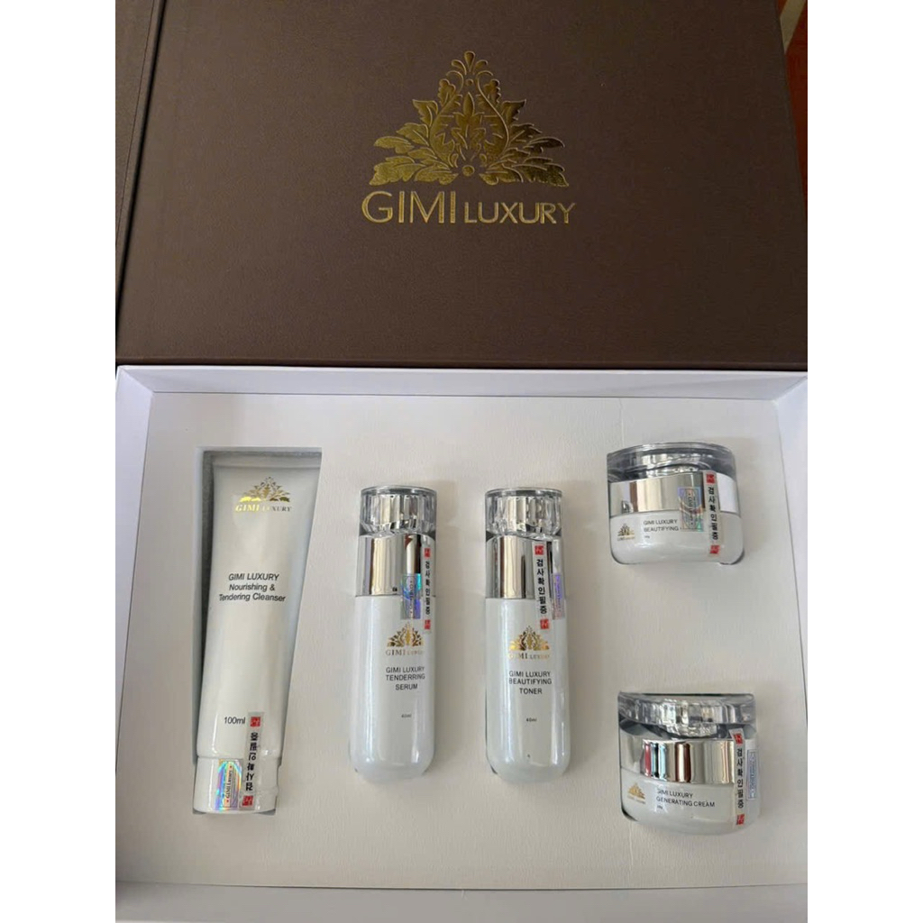 Bộ Gimi luxury hàng chính hãng ( lưu ý sữa rửa mặt ngẫu nhiên do công ty xuất là tuýp hoặc cọ)
