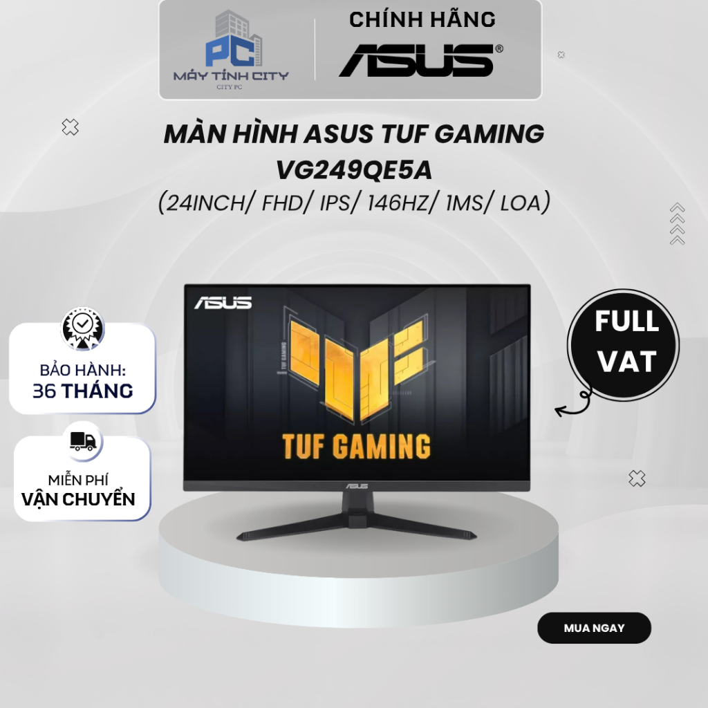 Màn hình Asus TUF Gaming VG249QE5A (24inch/ FHD/ IPS/ 146HZ/ 1Ms/ Loa) - Hàng chính hãng