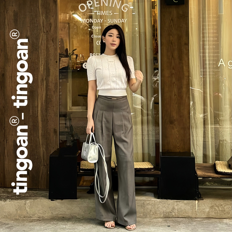 TINGOAN® x KOL - Áo len crop lửng in vân hoa FLOWER TOP | BigBuy360 - bigbuy360.vn