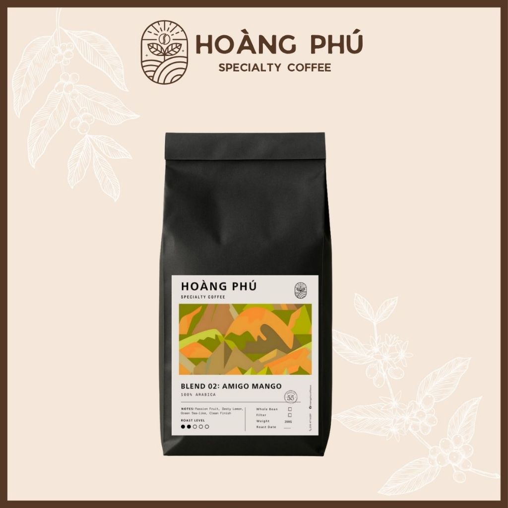 Blend 02 Specialty - Amigo Mango - Cà phê rang sạch nguyên chất - Hoàng Phú Specialty Coffee