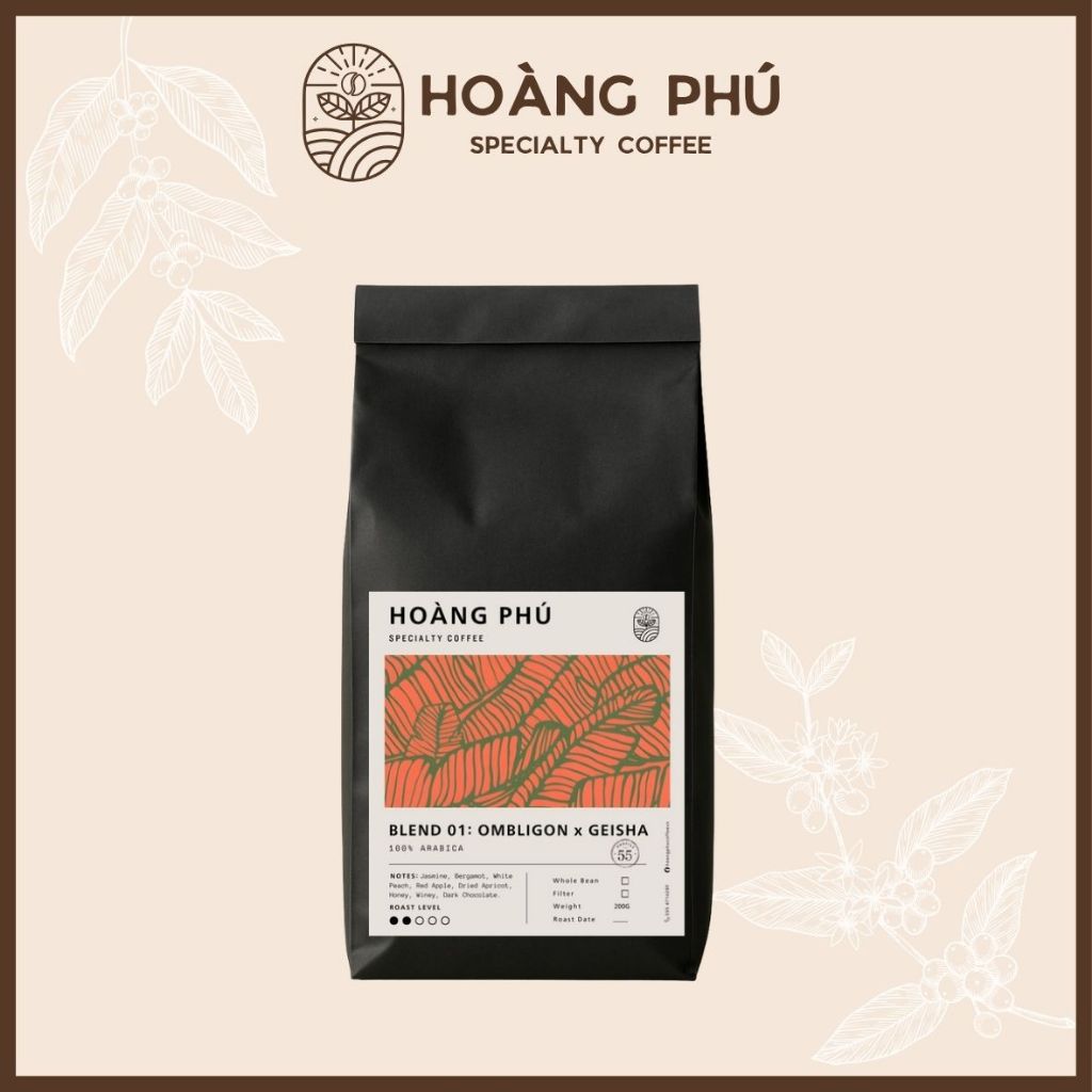 Blend 01 Specialty - Colombia x Geisha - Cà phê rang sạch nguyên chất - Hoàng Phú Specialty Coffee