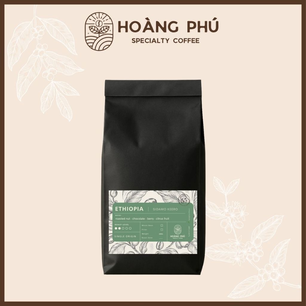 Ethiopia Sidamo Keero - Cà phê Arabica rang sạch nguyên chất - Hoàng Phú Specialty Coffee