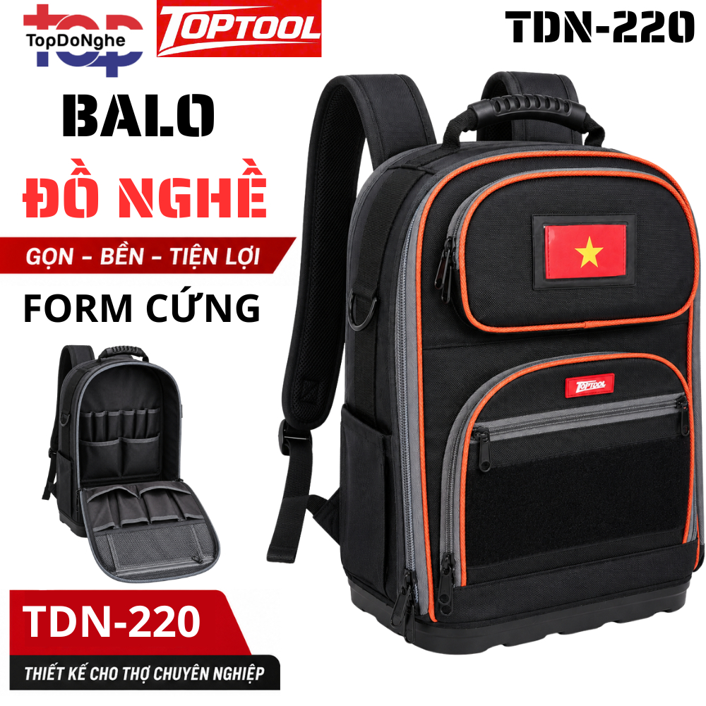 Balo Đồ Nghề Top Đồ Nghề Top Tool TDN-220 Form Cứng Chống Nước Đựng Laptop Dụng Cụ Kỹ Thuật hytoolba