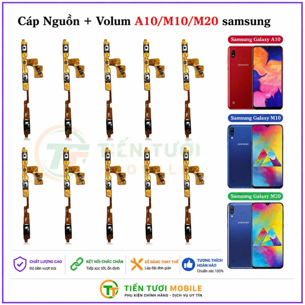 Cáp nguon + Volum samsung A10/M10/M20,dùng chung