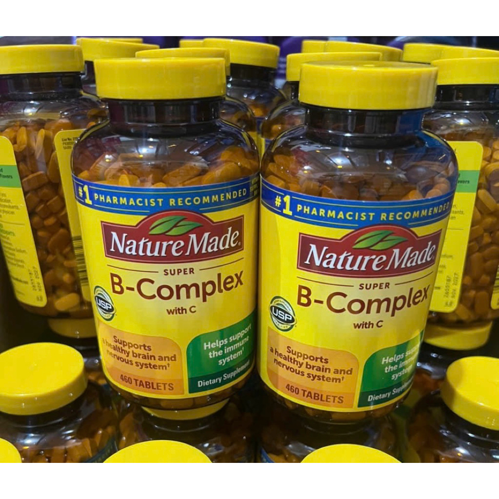 bổ sung vitamin B tổng hợp Nature Made Super B-Complex with C của Mỹ, hộp 460 viên.