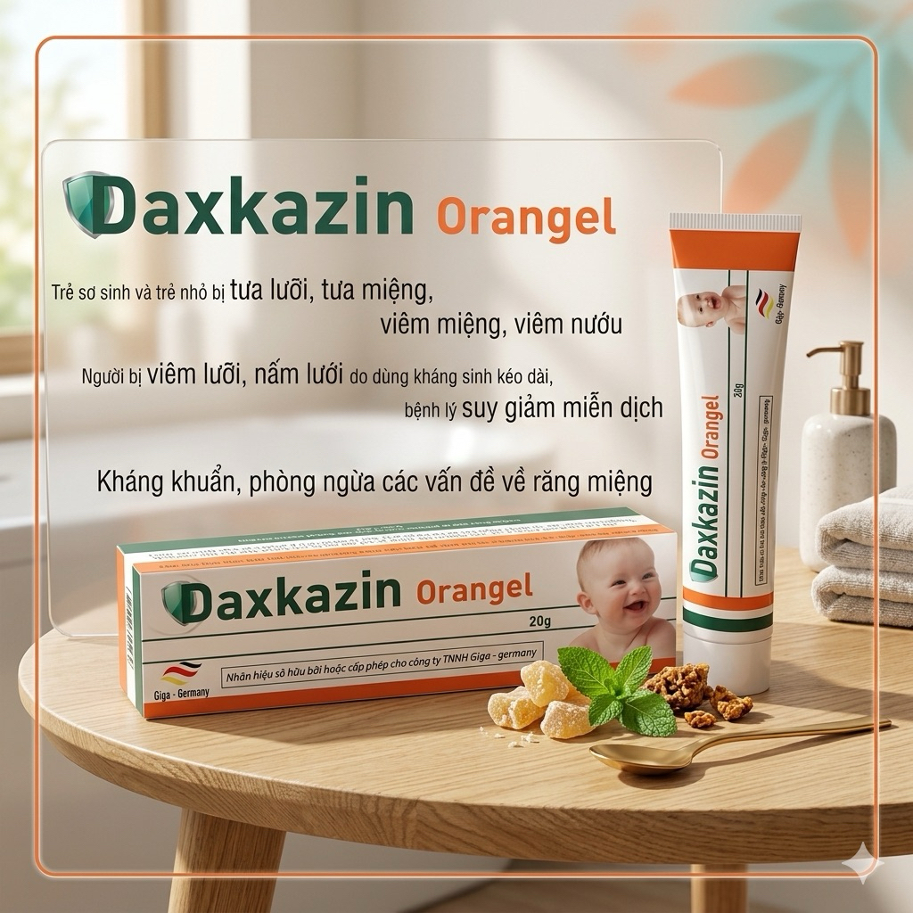 ✅ [Chính Hãng] Daxkazin Orangel kem bôi miệng, họng | Tuýp 20g