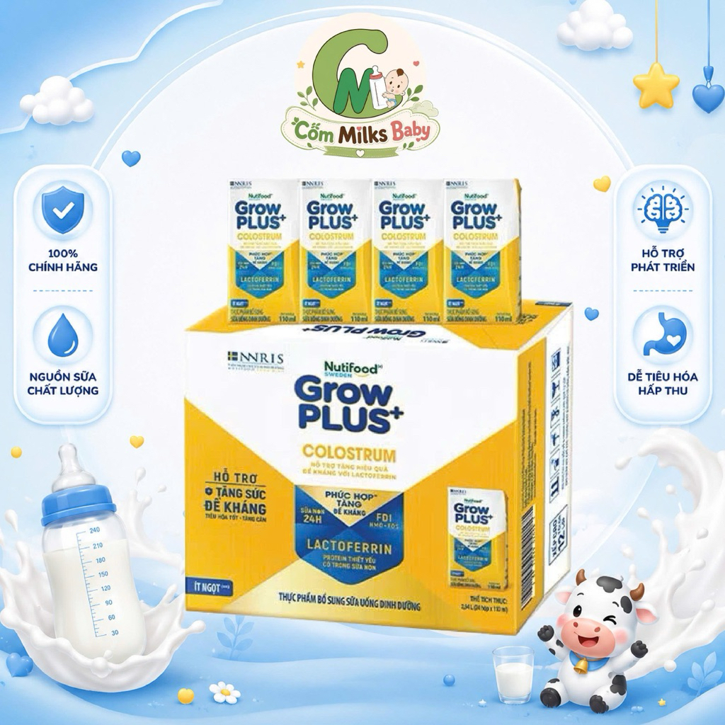 Thùng 24H Sữa Grow Plus+ Colostrum Lactoferrin 110ml