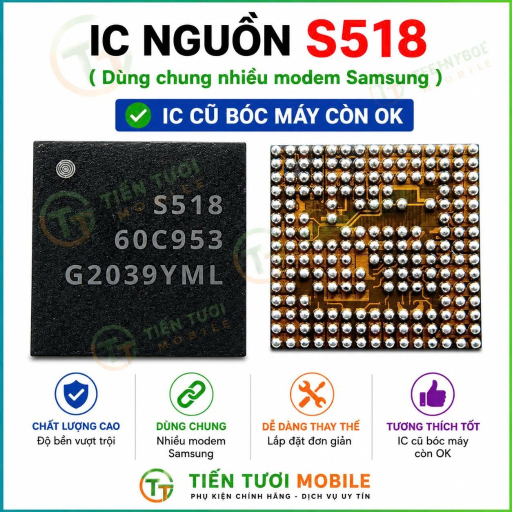 ic nguon S518,ic cũ bóc máy còn ok,sửa main