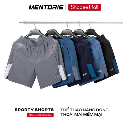COMBO 2 Quần Short Chạy Bộ Nam MENTORIS Vải Gió Thoáng Khí,Form Thể Thao,Vận Động Thoải Mái CB2.MASA25S011