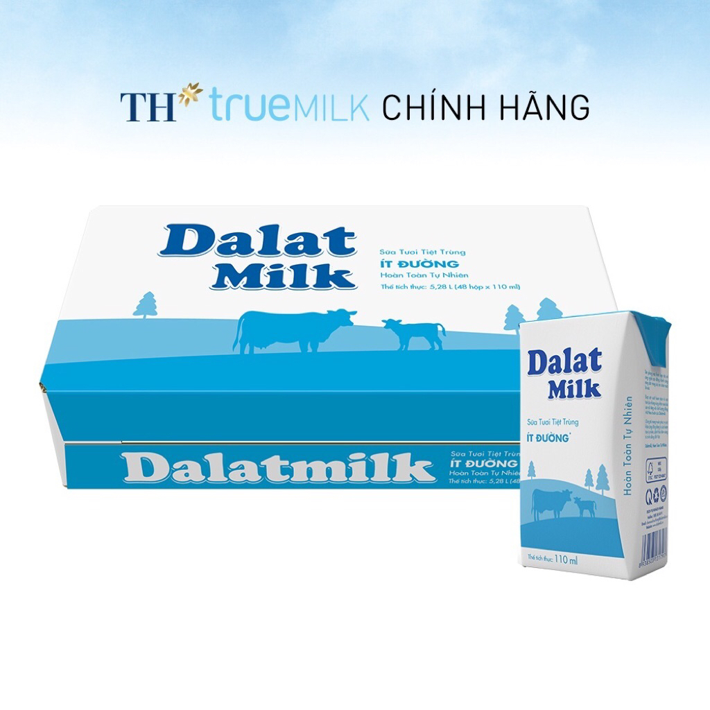 SIÊU RẺ - Thùng 48h Dalat milk ít đường 110ml T9/2026
