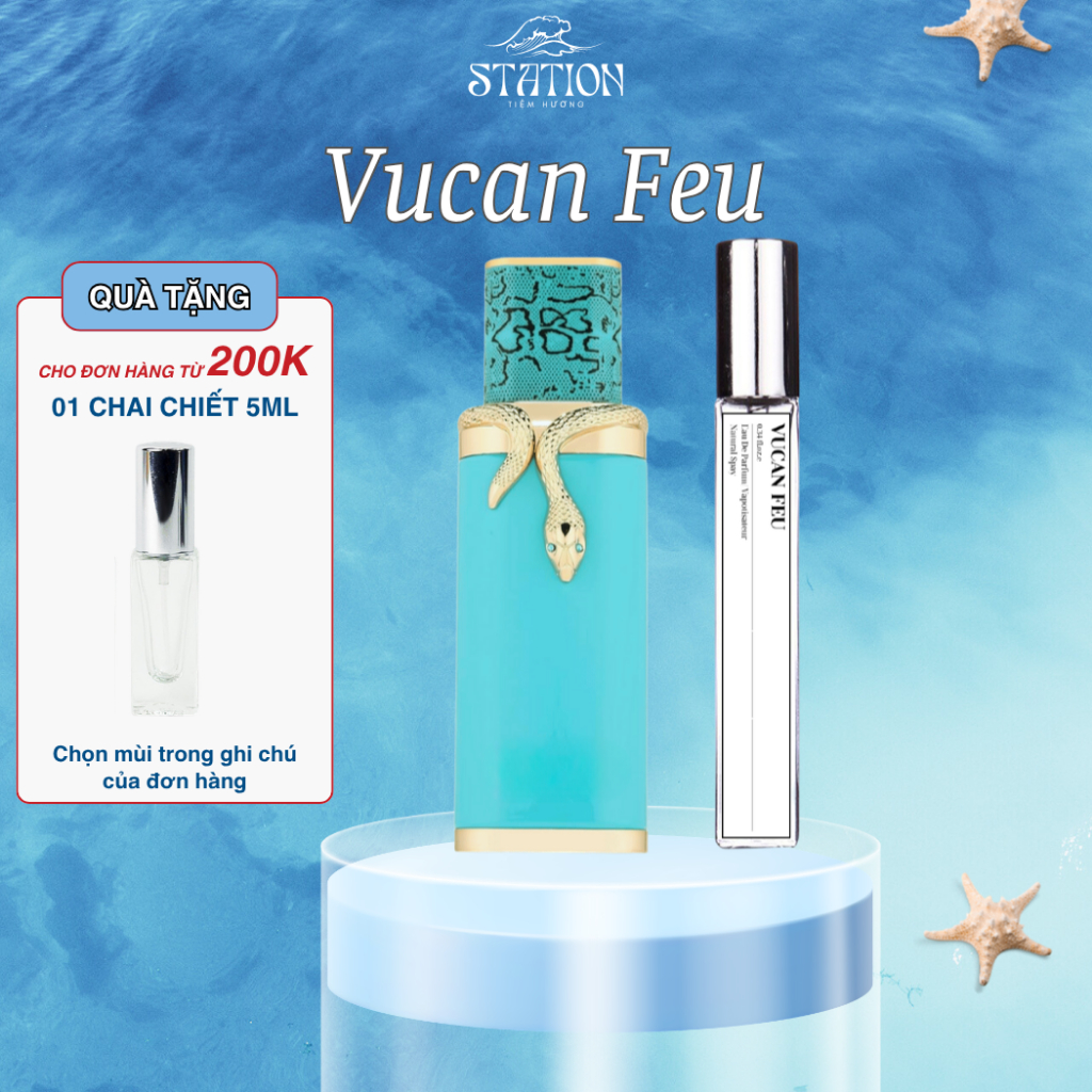 Nước Hoa Unisex Chiết Vulcan Feu STATION SCENT, Dầu Thơm Hương Hoa Cỏ, Ấn Tượng, Độc Đáo