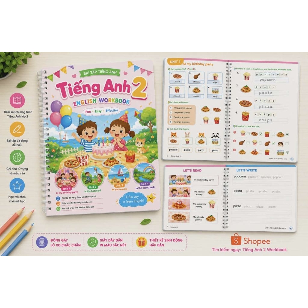 Bài tập bổ trợ tiếng Anh 2 – GLOBAL SUCCESS 2 (gáy lò xo dễ thao tác cho bé)