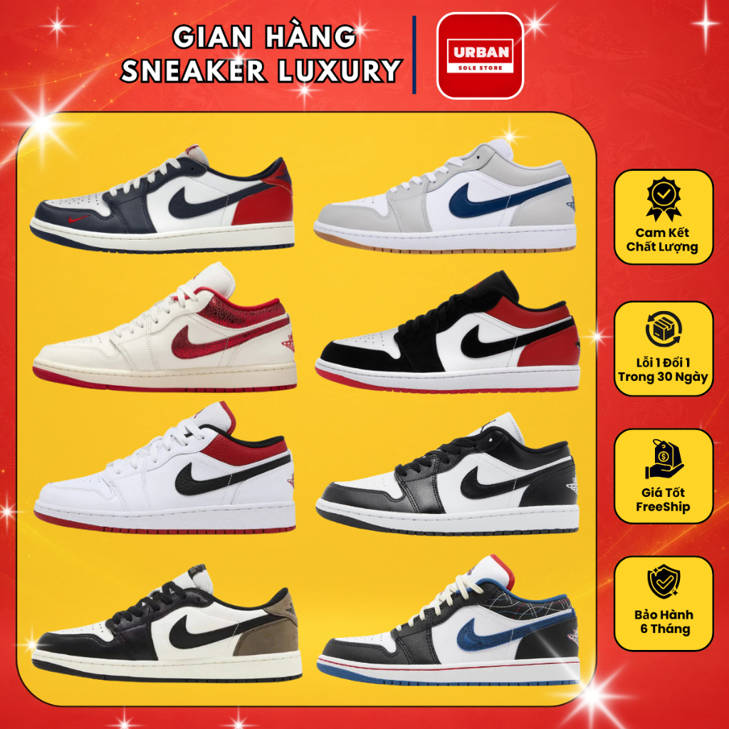 Giày Jordan 1 Low Full Box Chất Lượng Cao Đủ Mẫu Cổ Thấp Nam Nữ, Giày Đẹp Thể Thao Phù Hợp Đi Học Đi