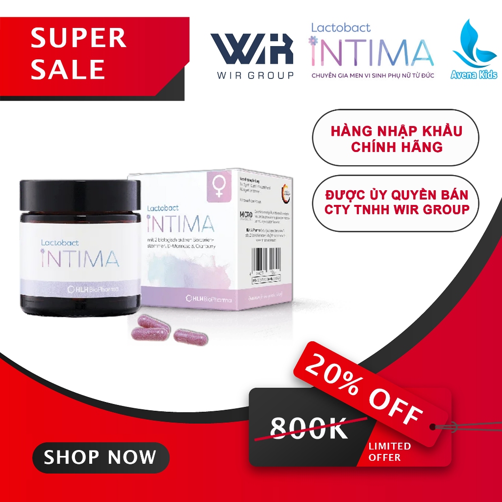Men vi sinh Lactobact Intima Đức bổ sung lợi khuẩn, nhập khẩu chính hãng| Avena Kids