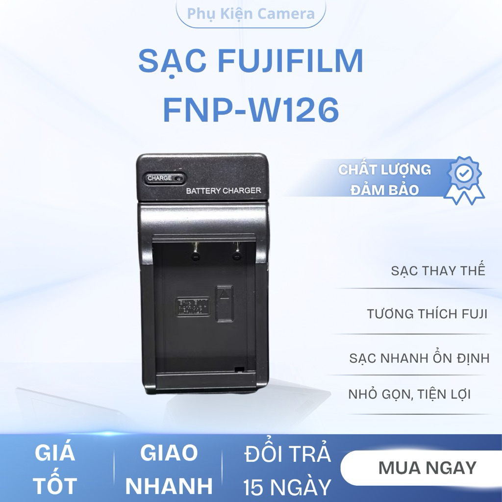 Sạc Fujifilm NP-W126 / NP-W126S – Sạc Pin Máy Ảnh Fujifilm Nhỏ Gọn, Sạc Ổn Định