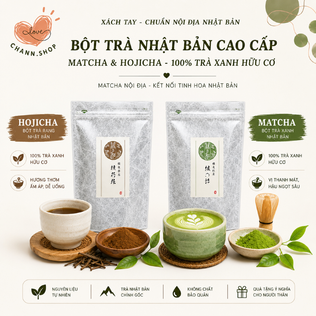 Bột matcha nguyên chất Kyoto Matcha - hojicha Powder 100gr