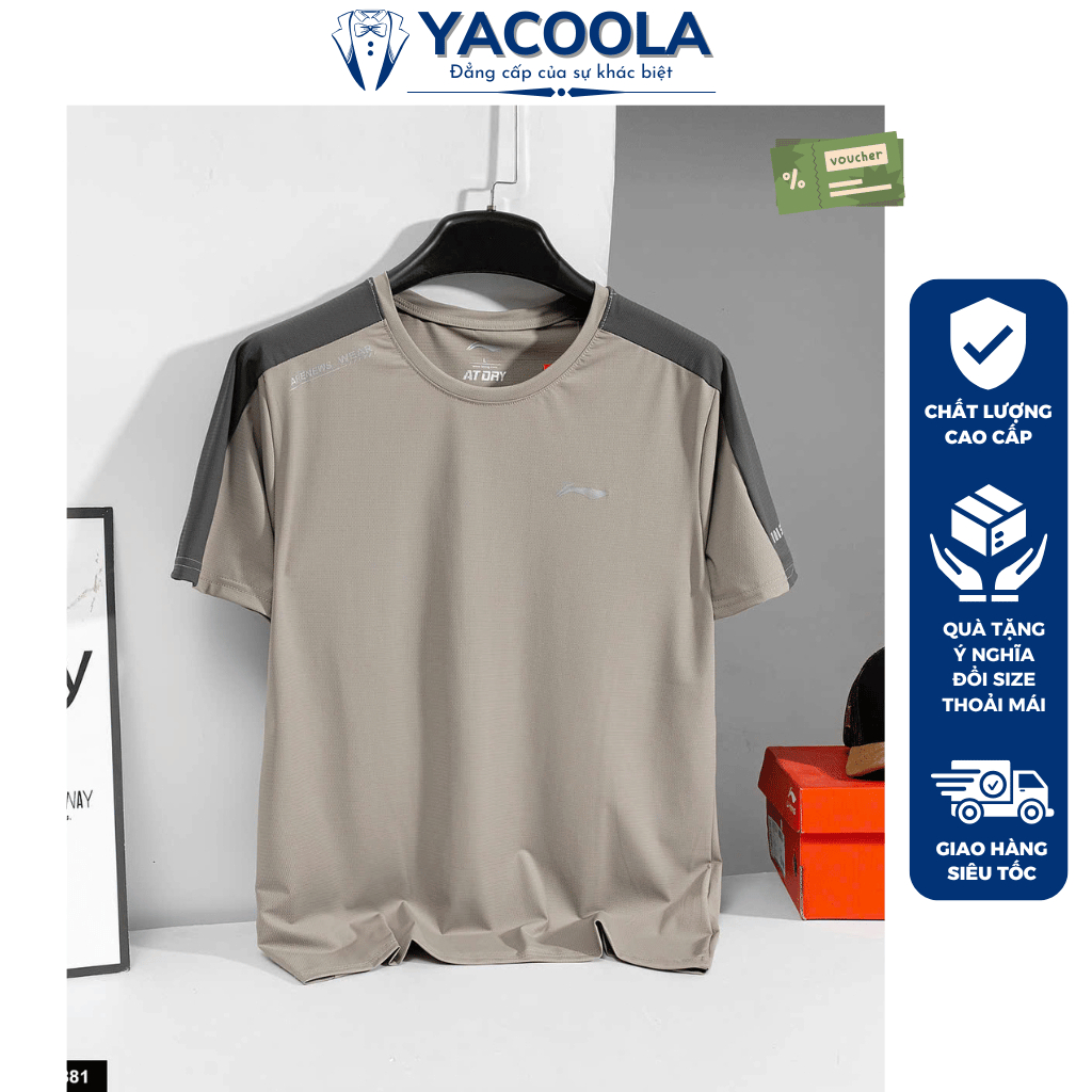 Áo nam cao cấp cổ tròn chất mát chuẩn phom xịn đẹp Yacoola YH6-26881 Áo thể thao nam thun lạnh mùa h