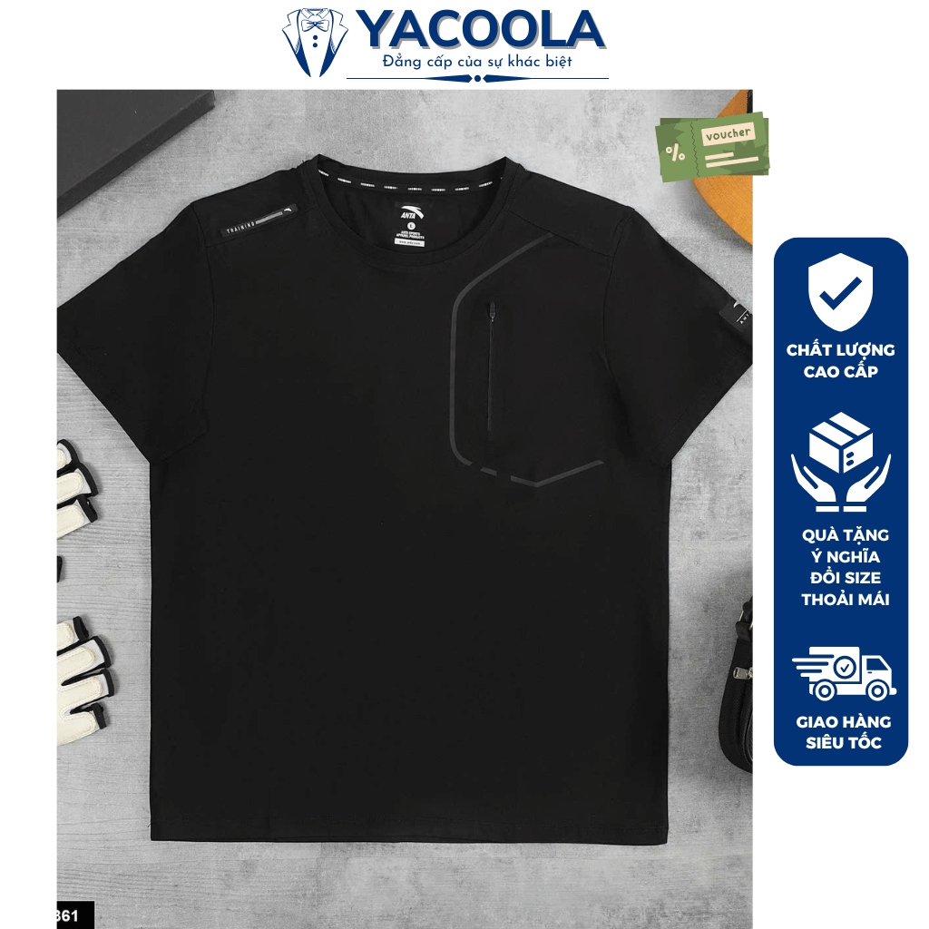Áo cao cấp cổ tròn chất mát chuẩn phom xịn đẹp Yacoola YH6-98361 Áo thể thao nam thun lạnh mùa hè 20