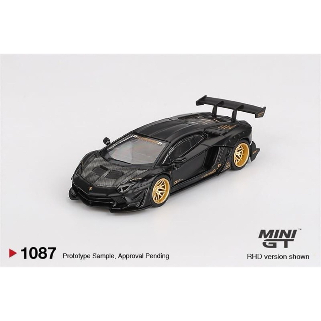 Mini GT Chính Hãng #1087 LB Works Lamborghini Aventador Matte Black