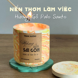 Nến thơm Hương Gỗ Palo santo Nắng Sài Gòn Trạm Hương nến thư giãn vintage quà tặng