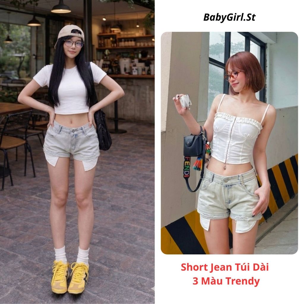 Quần short jeans nữ cạp vừa form đẹp – basic, dễ phối áo, siêu cháy chuẩn trend 2026 N01BABY