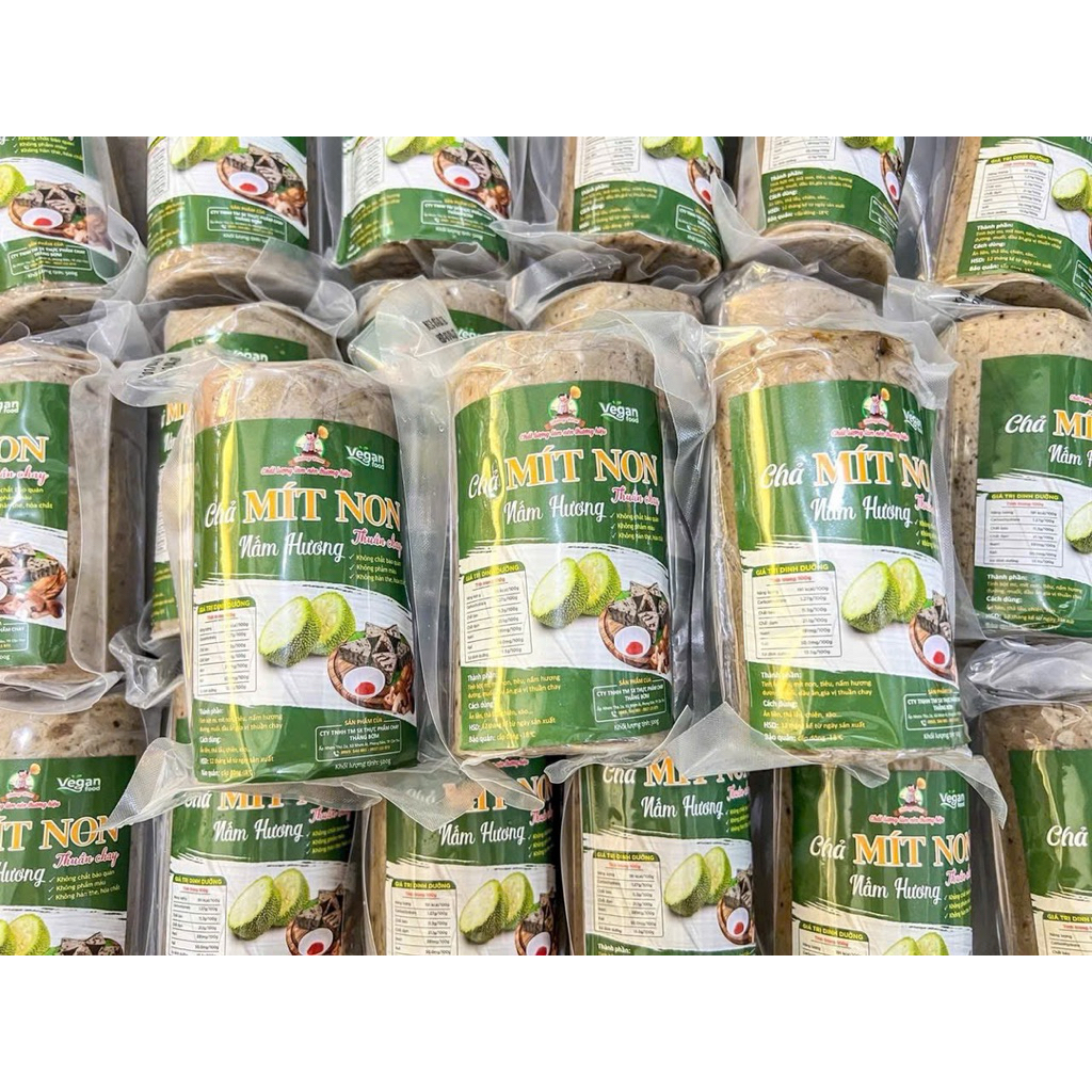 Chả lụa mít nấm hương chay 500gr/ cây