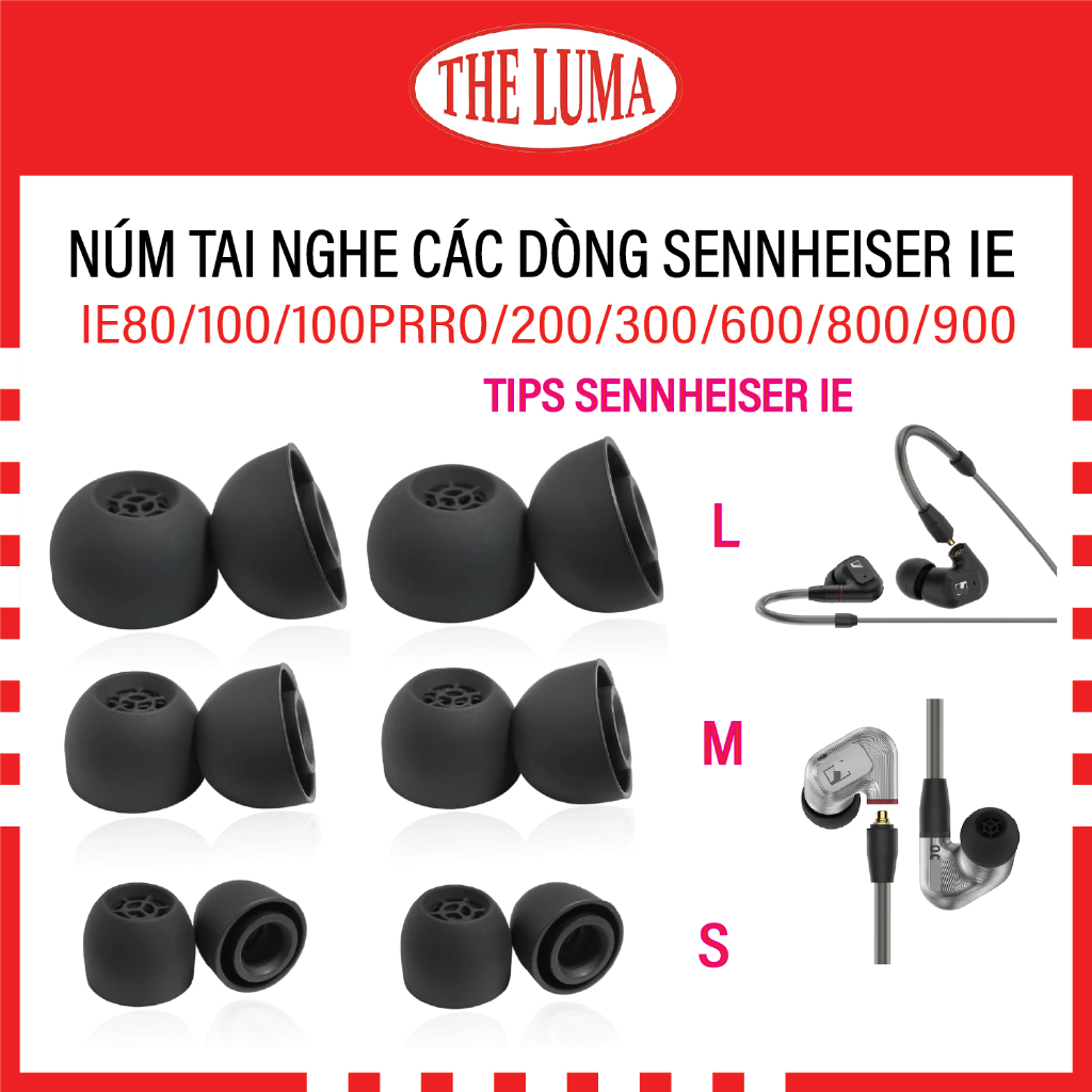 [ NÚM SENNHEIS.ER IE ] BỘ 2 NÚM TAI NGHE THAY THẾ CHO TAI NGHE SEN.NHEI.SER IE 80/100/100PRO/200/300