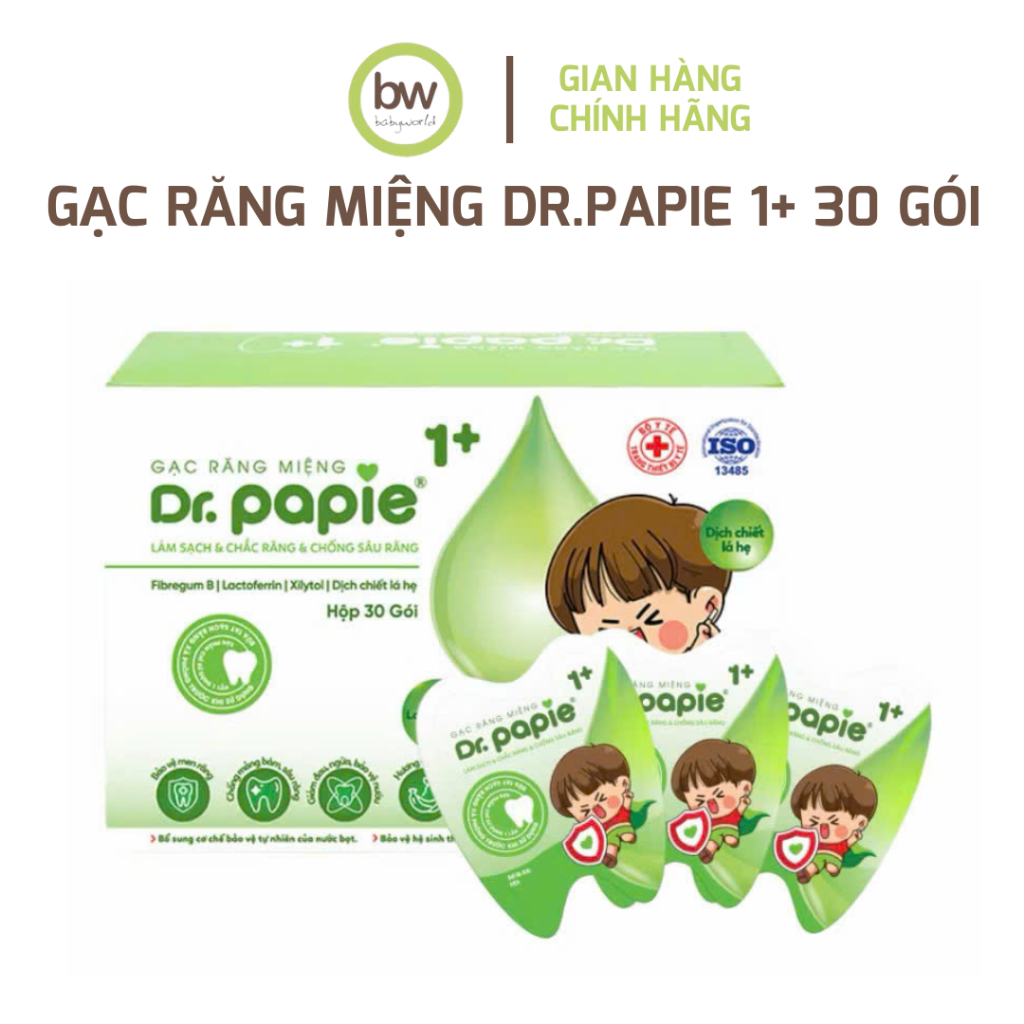 Gạc Răng Miệng Phòng Ngừa Sâu Răng Sún Răng Cho Bé Dr. Papie 1+