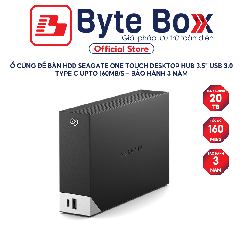 Ổ cứng để bàn HDD Seagate One Touch Desktop Hub 4TB/6TB/10TB/12TB/20TB 3.5" USB 3.0 Type C upto 160M