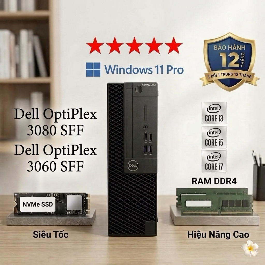 Máy tính pc Dell 3060-3080 SFF ( có box xốp như mới đẹp ) i5 8500,9500,i5 10400,i7 8700