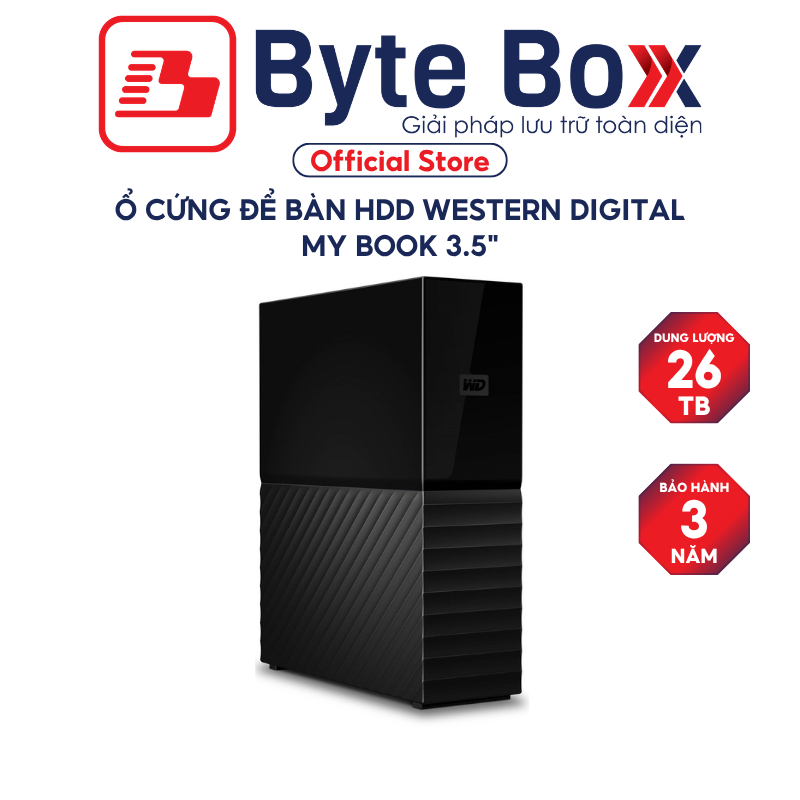 Ổ cứng để bàn HDD Western Digital My Book 3.5" 4TB/6TB/8TB/12TB/14TB/16TB/18TB/22TB/24TB/26TB - Bảo 