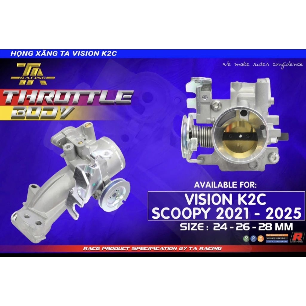 Họng xăng TA racing dành cho Honda Vision K2C + Scoopy 2021-2025