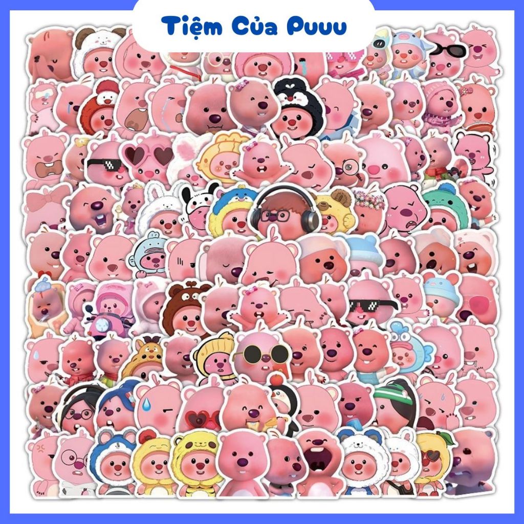 [Tặng Hộp Khi Mua 200 Hình] Sticker Miếng Trang Trí Loopy Mix Sổ Tay Đồ Dùng Tiệm Của Pu