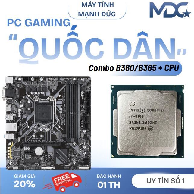 [ Siêu Rẻ ] Bộ PC Combo Mainboard MSI B360M Bazooka Plus + CPU i7 8700 + Ram 16GB hàng tháo máy bảo 