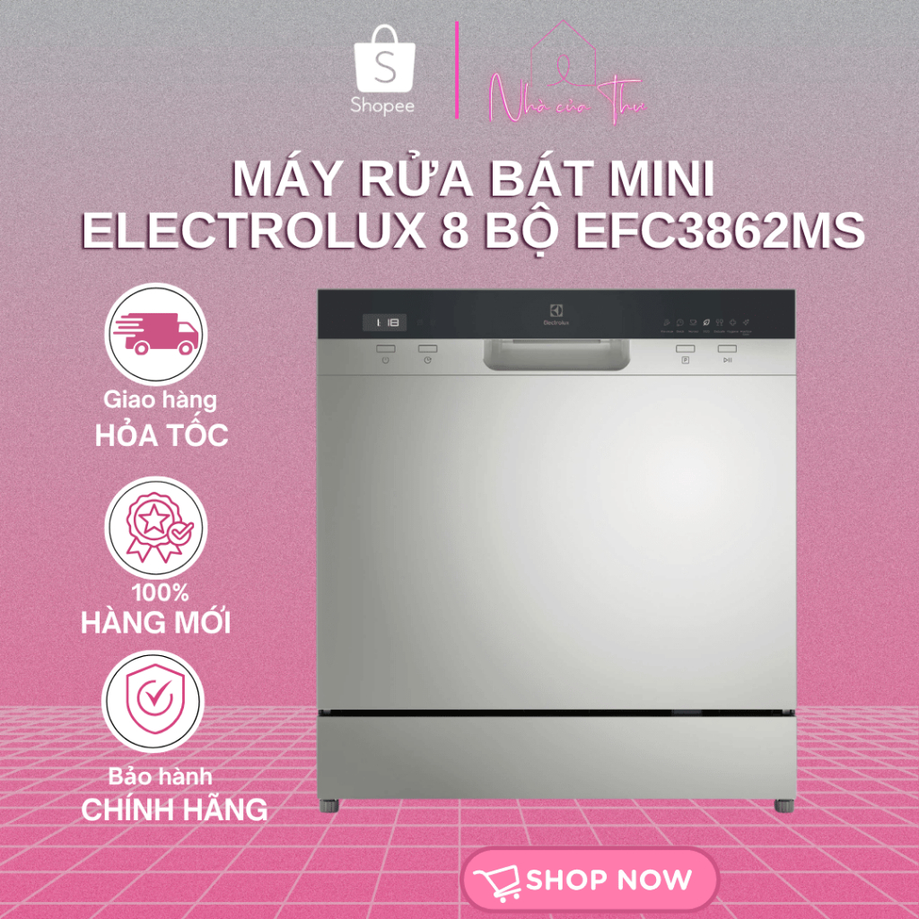Máy Rửa Bát Mini Electrolux 8 bộ EFC3862MS - Bảo Hành 24 Tháng