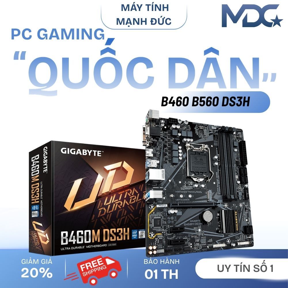 [ Siêu Rẻ ] Bo mạch chủ Gigabyte B560M DS3H | B460M DS3H hàng tháo máy bảo hành 1 tháng