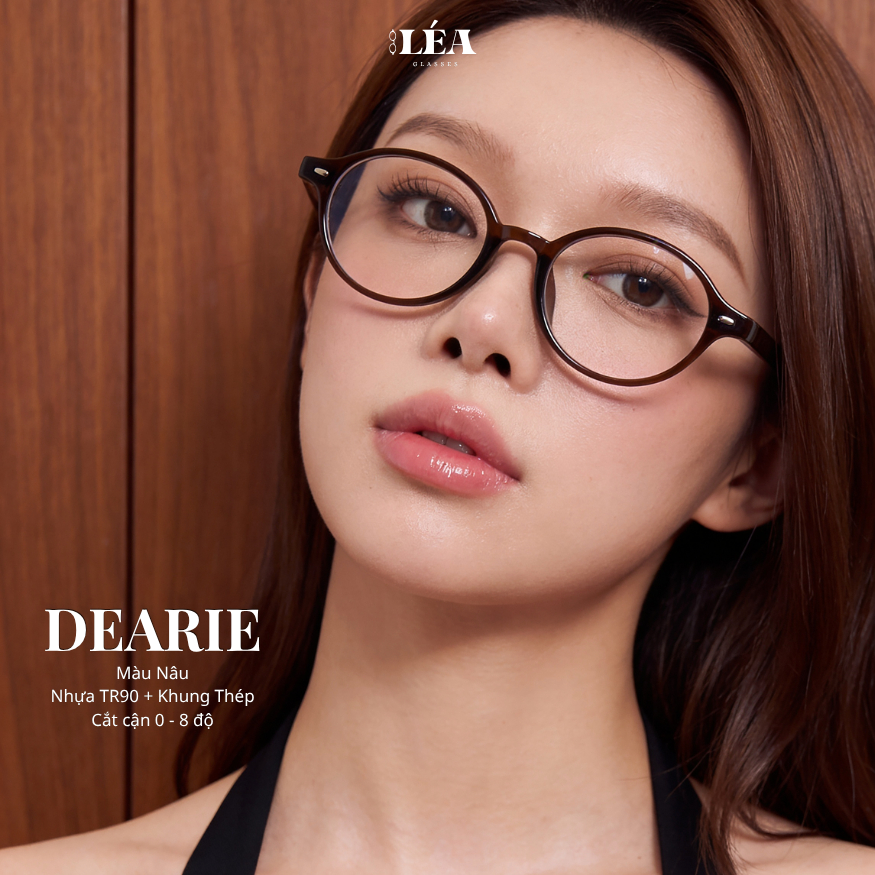 Kính mắt Oval Chuyên Lắp Cận LÉAGLASSES - DEARIE chất liệu nhựa cao cấp Y2K Bayonetta
