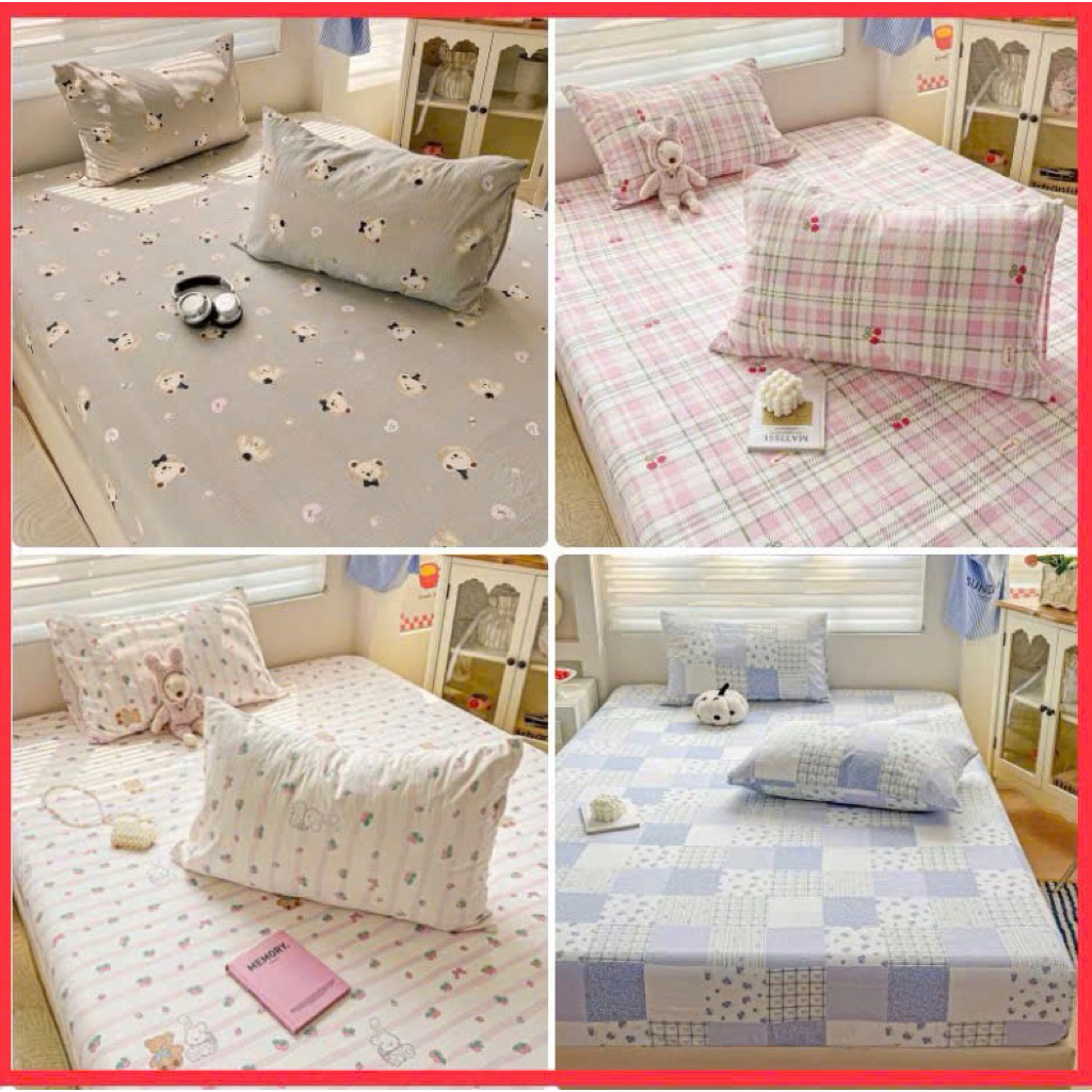 Set ga gối cotton đũi mềm mịn