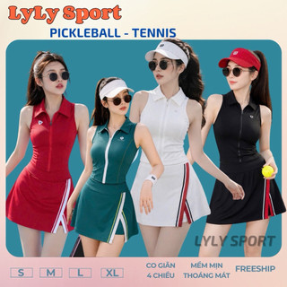 [PICKLEBALL] Set thể thao nữ Cosleaf-áo bra đệm đúc kết hợp Chân váy A tập pickleball, tennis, gofl siêu đẹp